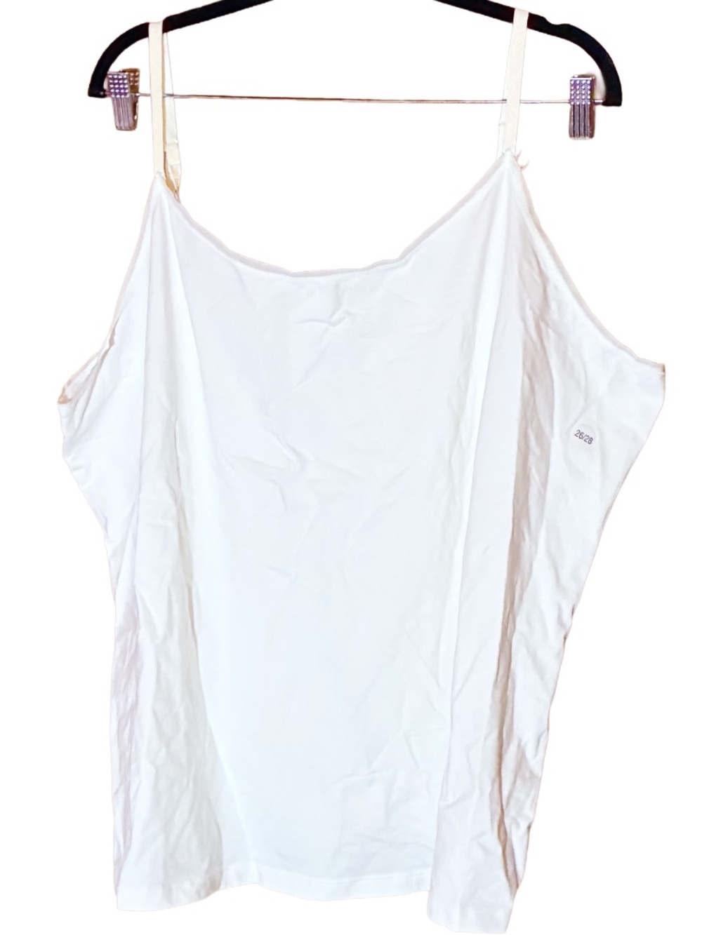 Cami Tank Top Lane Bryant Plus Size White Size 26/28 Spaghetti Straps Pretty